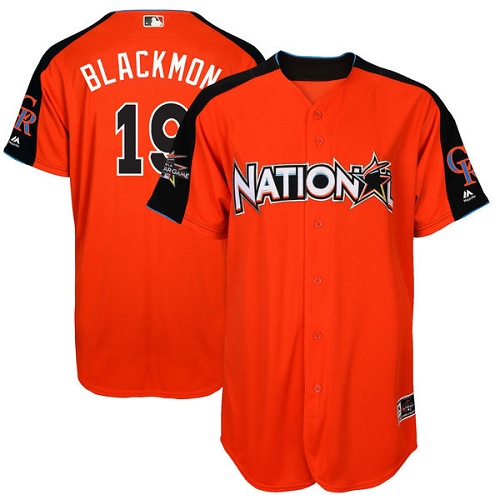 Youth Majestic Colorado Rockies #19 Charlie Blackmon Authentic Orange National League 2017 MLB All-Star MLB Jersey