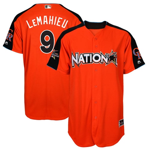 Youth Majestic Colorado Rockies #9 DJ LeMahieu Authentic Orange National League 2017 MLB All-Star MLB Jersey