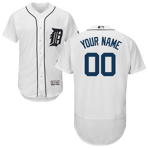 Men's Majestic Detroit Tigers Customized Authentic White Home Cool Base MLB Jersey