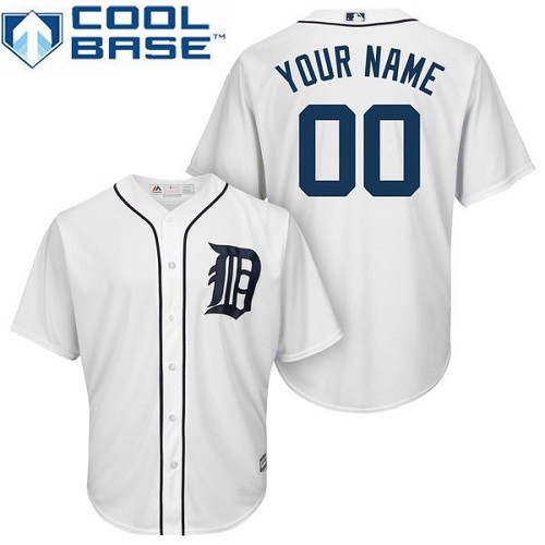 Men's Majestic Detroit Tigers Customized Replica White Home Cool Base MLB Jersey