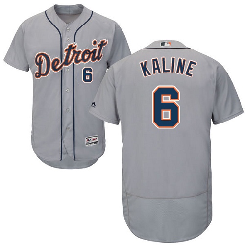 Men's Majestic Detroit Tigers #6 Al Kaline Authentic Grey Road Cool Base MLB Jersey
