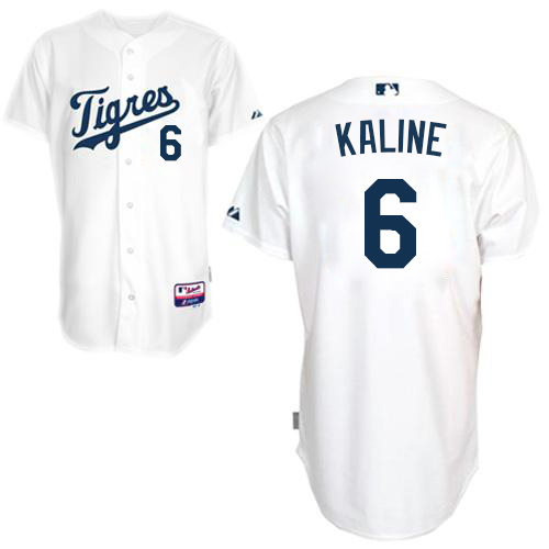 Men's Majestic Detroit Tigers #6 Al Kaline Authentic White "Los Tigres" MLB Jersey