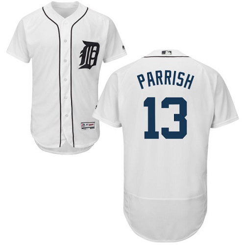 Men's Majestic Detroit Tigers #13 Lance Parrish Authentic White Home Cool Base MLB Jersey