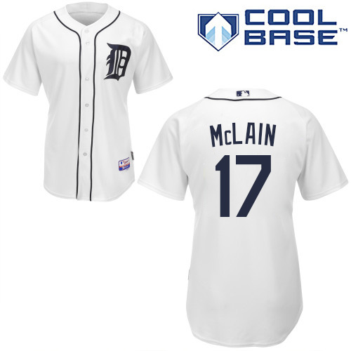 Men's Majestic Detroit Tigers #17 Denny McLain Replica White Home Cool Base MLB Jersey