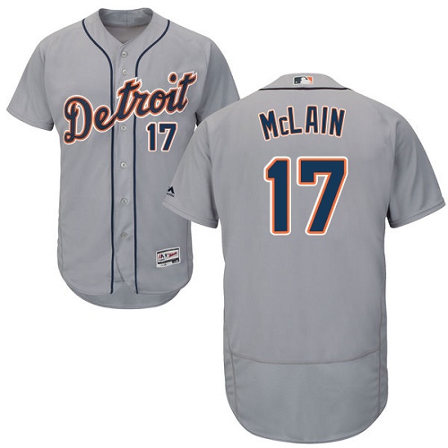 Men's Majestic Detroit Tigers #17 Denny McLain Authentic Grey Road Cool Base MLB Jersey