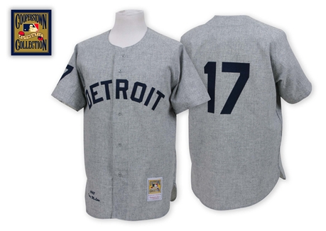 Men's Mitchell and Ness 1968 Detroit Tigers #17 Denny McLain Authentic Grey Throwback MLB Jersey