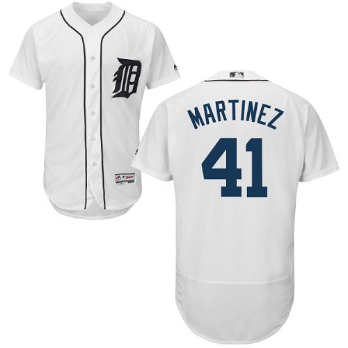 Men's Majestic Detroit Tigers #41 Victor Martinez Authentic White Home Cool Base MLB Jersey