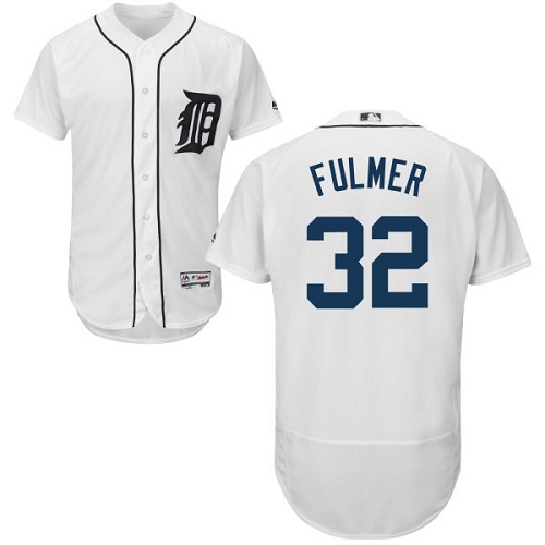 Men's Majestic Detroit Tigers #32 Michael Fulmer White Flexbase Authentic Collection MLB Jersey