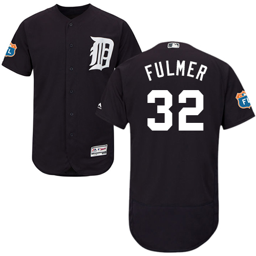 Men's Majestic Detroit Tigers #32 Michael Fulmer Navy Blue Flexbase Authentic Collection MLB Jersey