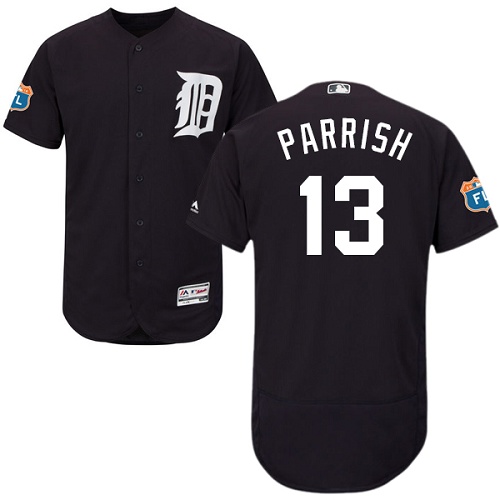 Men's Majestic Detroit Tigers #13 Lance Parrish Navy Blue Flexbase Authentic Collection MLB Jersey