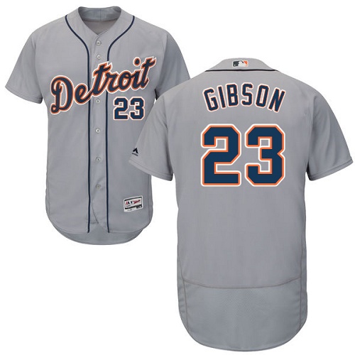 Men's Majestic Detroit Tigers #23 Kirk Gibson Grey Flexbase Authentic Collection MLB Jersey