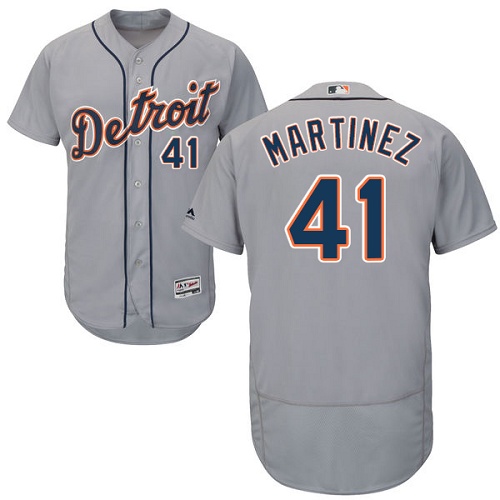 Men's Majestic Detroit Tigers #41 Victor Martinez Grey Flexbase Authentic Collection MLB Jersey
