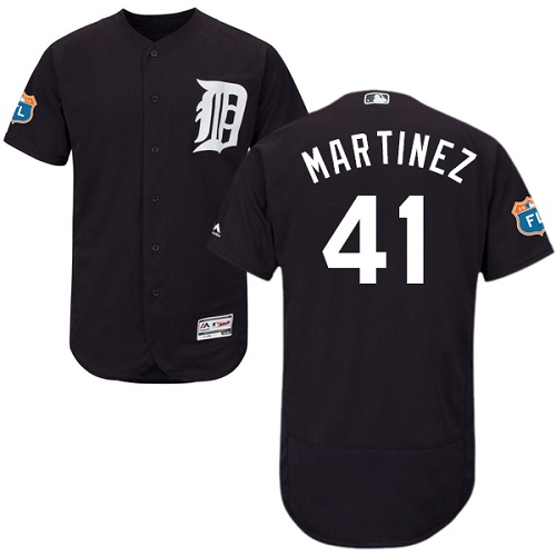 Men's Majestic Detroit Tigers #41 Victor Martinez Navy Blue Flexbase Authentic Collection MLB Jersey