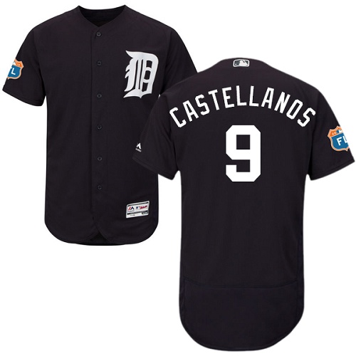 Men's Majestic Detroit Tigers #9 Nick Castellanos Navy Blue Flexbase Authentic Collection MLB Jersey