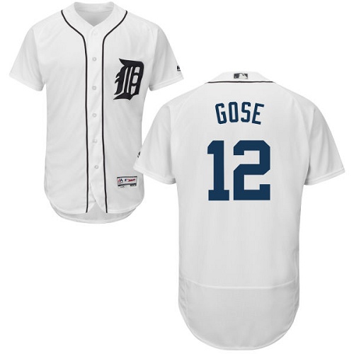 Men's Majestic Detroit Tigers #12 Anthony Gose White Flexbase Authentic Collection MLB Jersey