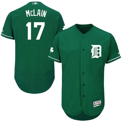 Men's Majestic Detroit Tigers #17 Denny McLain Green Celtic Flexbase Authentic Collection MLB Jersey
