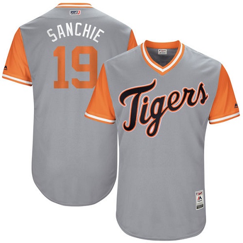 Men's Majestic Detroit Tigers #19 Anibal Sanchez "Sanchie" Authentic Gray 2017 Players Weekend MLB Jersey
