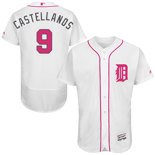 Men's Majestic Detroit Tigers #9 Nick Castellanos Authentic White 2016 Mother's Day Fashion Flex Base MLB Jersey