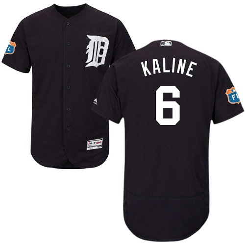 Men's Majestic Detroit Tigers #6 Al Kaline Authentic Navy Blue Alternate Cool Base MLB Jersey