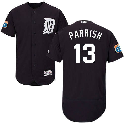 Men's Majestic Detroit Tigers #13 Lance Parrish Authentic Navy Blue Alternate Cool Base MLB Jersey