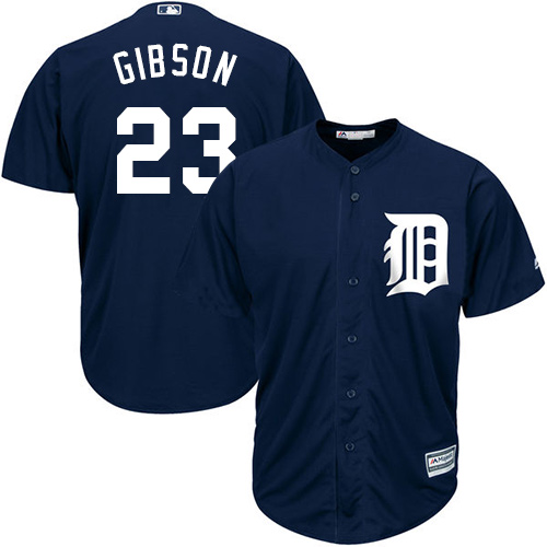 Men's Majestic Detroit Tigers #23 Kirk Gibson Replica Navy Blue Alternate Cool Base MLB Jersey