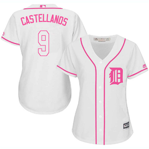 Women's Majestic Detroit Tigers #9 Nick Castellanos Authentic White Fashion Cool Base MLB Jersey