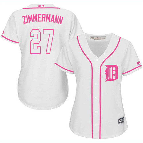 Women's Majestic Detroit Tigers #27 Jordan Zimmermann Authentic White Fashion Cool Base MLB Jersey