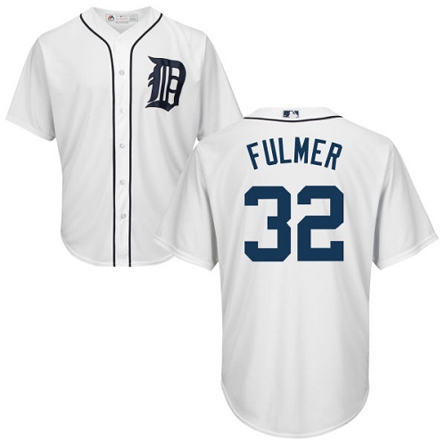 Youth Majestic Detroit Tigers #32 Michael Fulmer Authentic White Home Cool Base MLB Jersey
