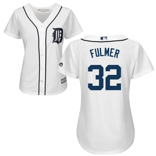 Women's Majestic Detroit Tigers #32 Michael Fulmer Replica White Home Cool Base MLB Jersey