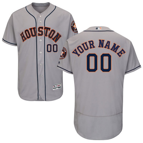 Men's Majestic Houston Astros Customized Authentic Grey Road Cool Base MLB Jersey