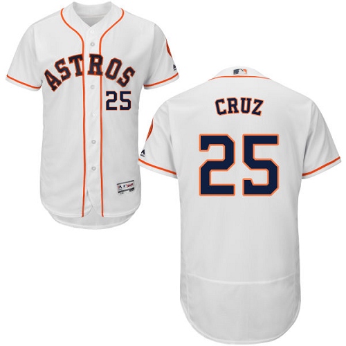 Men's Majestic Houston Astros #25 Jose Cruz Jr. Authentic White Home Cool Base MLB Jersey