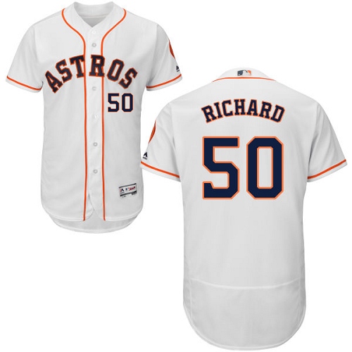 Men's Majestic Houston Astros #50 J.R. Richard Authentic White Home Cool Base MLB Jersey