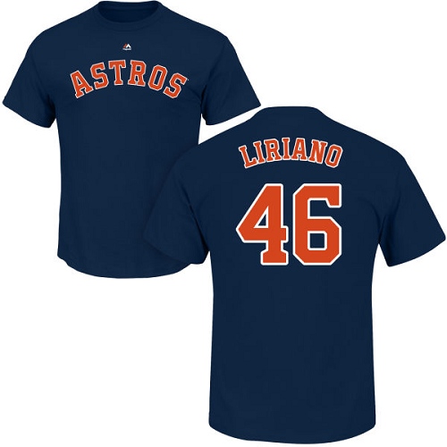 Youth Majestic Houston Astros #46 Francisco Liriano Replica White Home Cool Base MLB Jersey