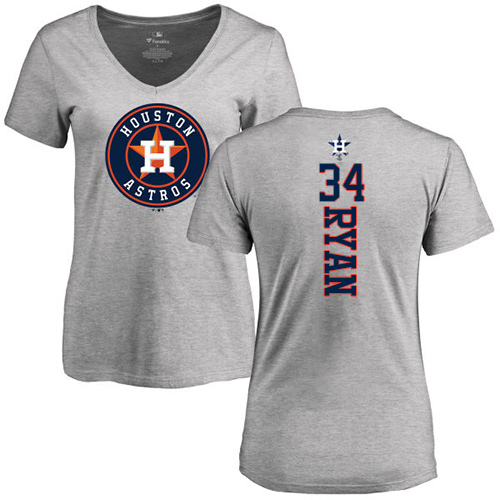 Women's Majestic Houston Astros #34 Nolan Ryan Replica Orange Alternate Cool Base MLB Jersey