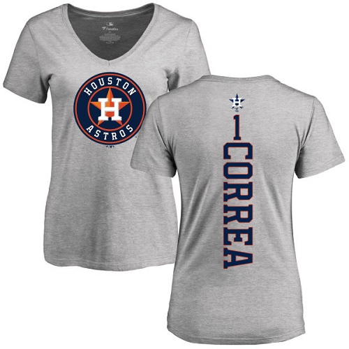 Women's Majestic Houston Astros #1 Carlos Correa Replica Orange Alternate Cool Base MLB Jersey