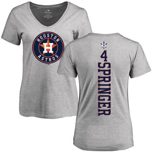 Women's Majestic Houston Astros #4 George Springer Replica Orange Alternate Cool Base MLB Jersey