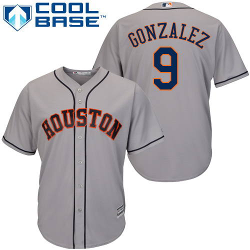 Youth Majestic Houston Astros #9 Marwin Gonzalez Authentic Grey Road Cool Base MLB Jersey