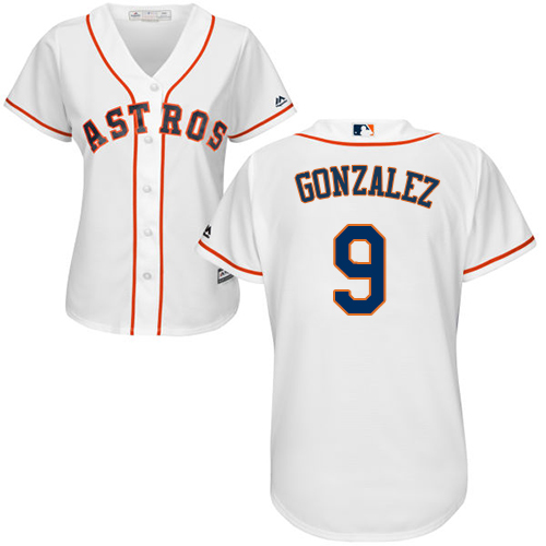 Women's Majestic Houston Astros #9 Marwin Gonzalez Authentic White Home Cool Base MLB Jersey