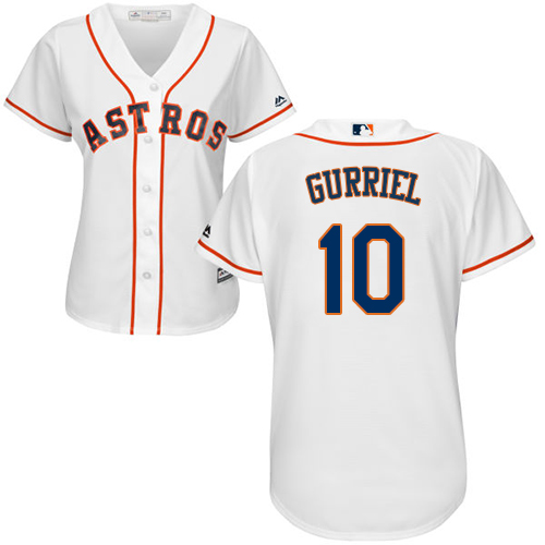 Women's Majestic Houston Astros #10 Yuli Gurriel Authentic White Home Cool Base MLB Jersey