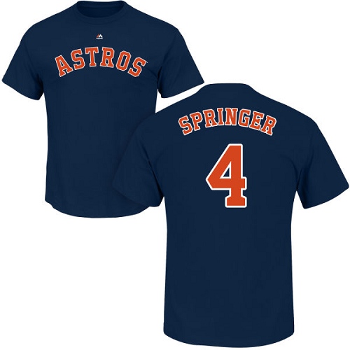 Youth Majestic Houston Astros #4 George Springer Replica White Home Cool Base MLB Jersey