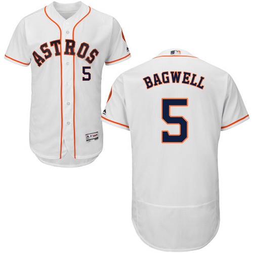 Men's Majestic Houston Astros #5 Jeff Bagwell Authentic White Home Cool Base MLB Jersey