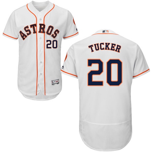 Men's Majestic Houston Astros #20 Preston Tucker Authentic White Home Cool Base MLB Jersey