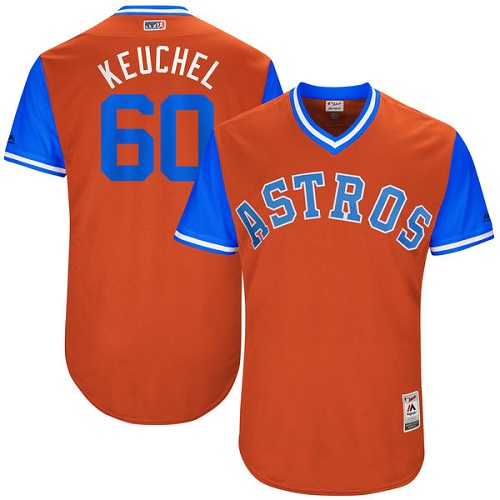 Men's Majestic Houston Astros #60 Dallas Keuchel "Keuchel" Authentic Orange 2017 Players Weekend MLB Jersey