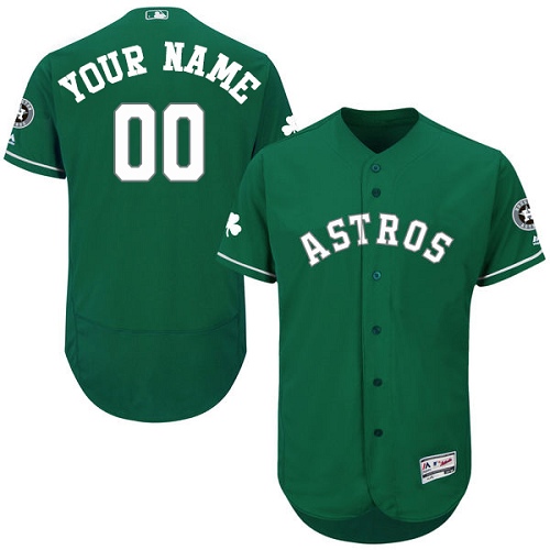 Men's Majestic Houston Astros Customized Green Celtic Flexbase Authentic Collection MLB Jersey
