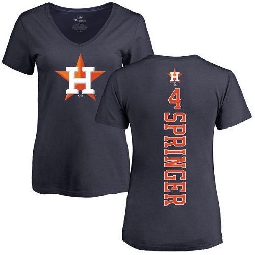 Women's Majestic Houston Astros #4 George Springer Replica Grey Road Cool Base MLB Jersey