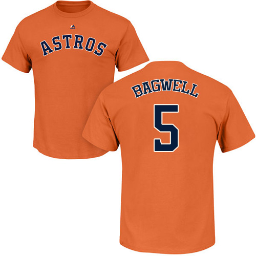 Women's Majestic Houston Astros #5 Jeff Bagwell Replica White Fashion Cool Base MLB Jersey