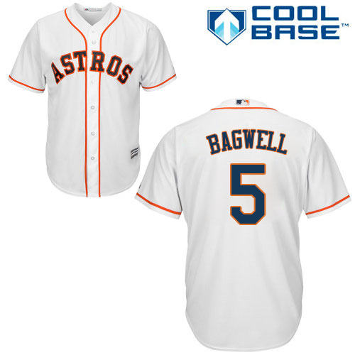 Youth Majestic Houston Astros #5 Jeff Bagwell Authentic White Home Cool Base MLB Jersey