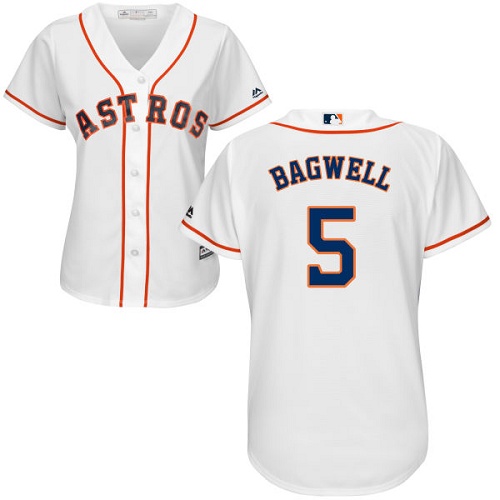Women's Majestic Houston Astros #5 Jeff Bagwell Authentic White Home Cool Base MLB Jersey
