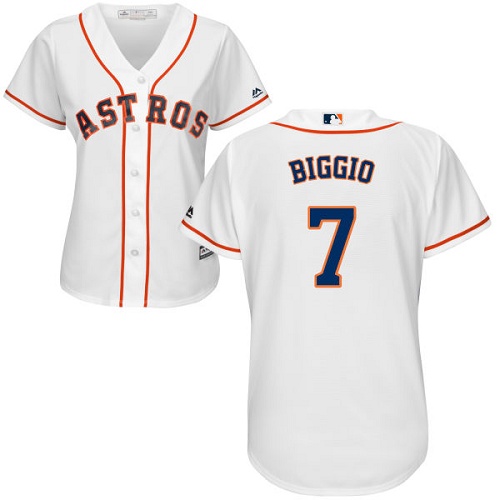 Women's Majestic Houston Astros #7 Craig Biggio Authentic White Home Cool Base MLB Jersey