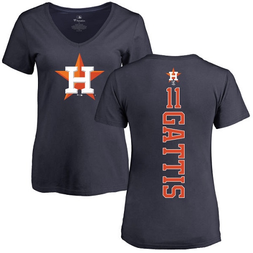 Women's Majestic Houston Astros #11 Evan Gattis Replica Grey Road Cool Base MLB Jersey